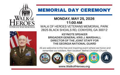 2026 Memorial Day Program – Monday, May 25, 2026 – 11 a.m.